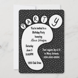 Convite Pegada De Parte No Bolinhas