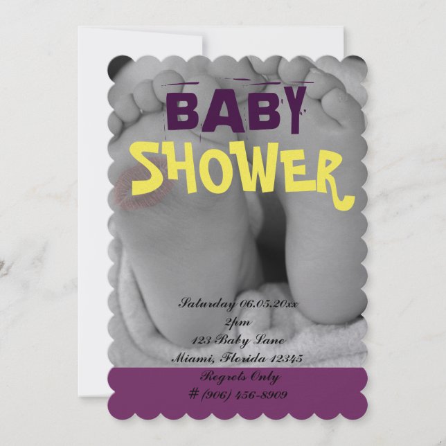 Convite Pegadas adoráveis bonitos do berçário da ucha do (Frente)