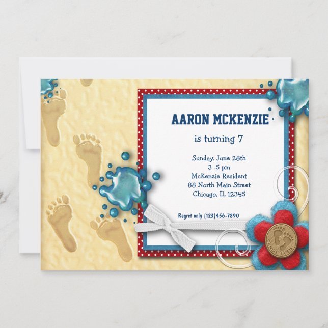 Convite Pegadas de aniversário (Frente)