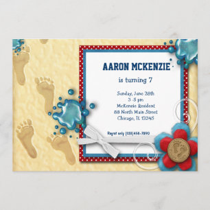 Convite Pegadas de aniversário