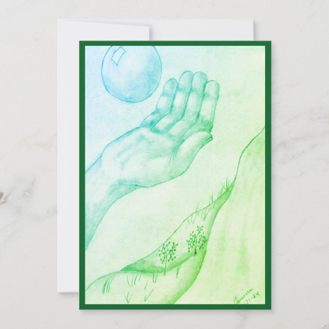 Convite Pegando ou jogando? - Plano verde (Frente)