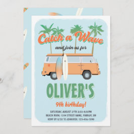 Convite Pegue uma Festa de aniversário de onda, qualquer i