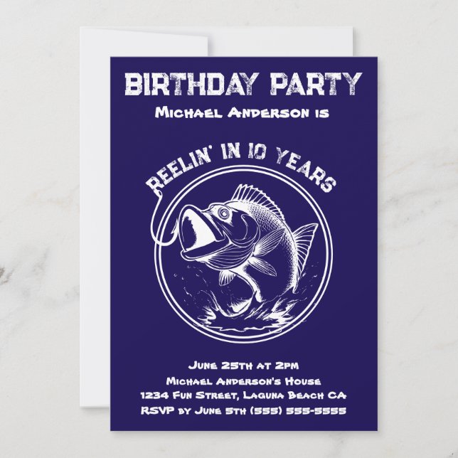 Convite Peixe-festa de aniversário (Frente)