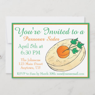 Convite Peixe Gefilte Jantar de Shabbat Judaico Seder de P