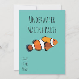 Convite Peixe-Palhaço Festa Marinha Subaquática