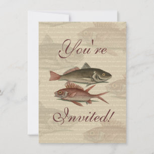 Convite Peixe Perca Vermelha Arte de Pescador