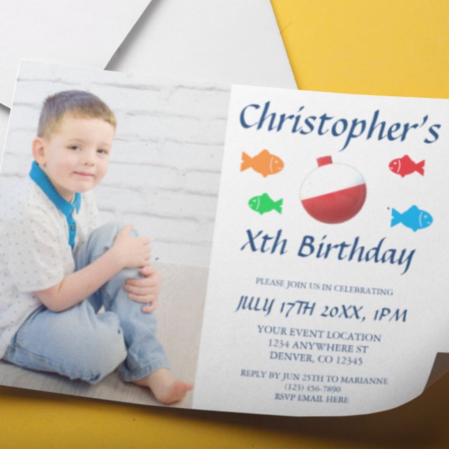 Convite Peixes Coloridos Meninos Qualquer Idade Aniversári (Criador carregado)