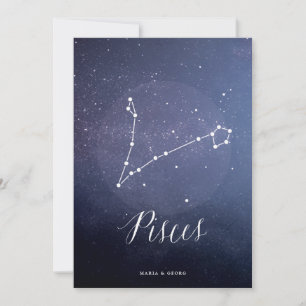 Convite Peixes de Número de Tabela Celestial de Estrela d