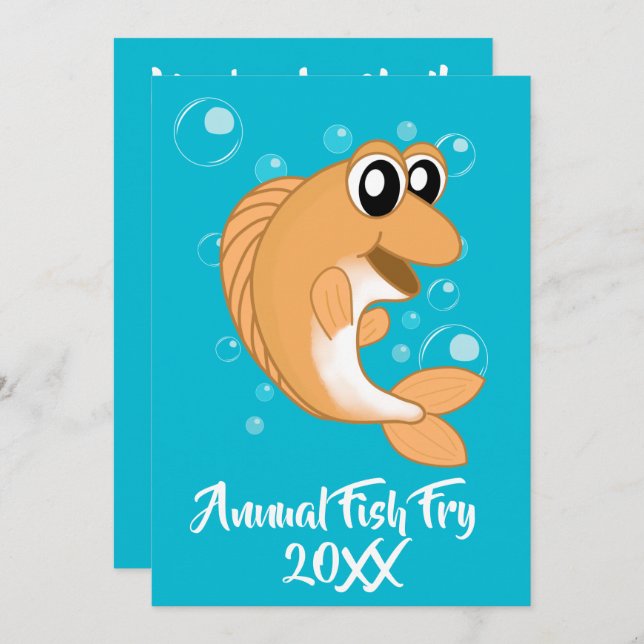 Convite Peixes fritos marisco Festa de fermento com peixe  (Frente/Verso)