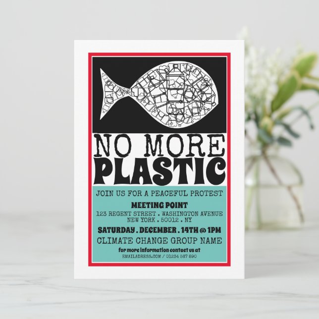 Convite Peixes Plásticos, Ponto de Reunião sobre Alteraçõe (Em pé/Frente)