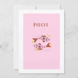 Convite Peixes Rosa, impressão de signo zodiacal