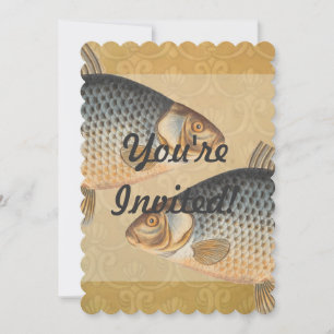 Convite Peixes+trabalho de arte+design+pesca+pesca+pesca