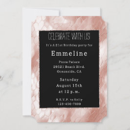 Convite Pele Cobra de cor rosa-preta Rosa