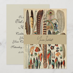 Convite Penas Antigas de Feather Bird