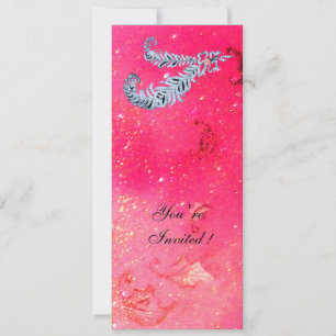 Convite PENAS DE DIAMANTE, faíscas rosa
