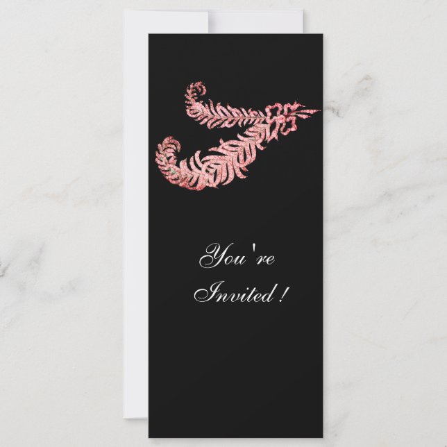 Convite PENAS DE DIAMANTE, rosa (Frente)