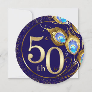 Convite Penas de Pavão 50º Aniversário de Casamento de Dia