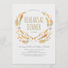 Convite Penas Florais Antlers Woodland Janto de Ensaio