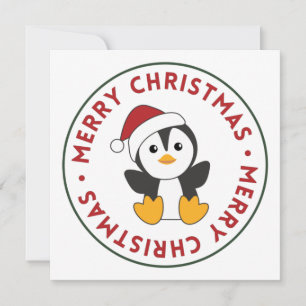 Convite Penguin Natal Neve Animais de Inverno Penguins Inv