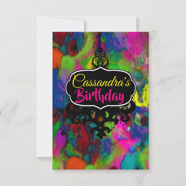 Convite Pensamentos Coloridos (Mais Opções) - RSVP / (Frente)