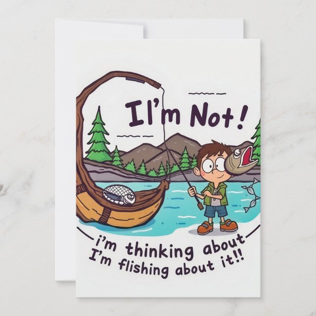 Convite Pensamentos De Pesca: Não Apenas Uma Tall Tale! (Frente)