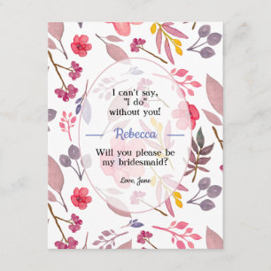 Convite Pense na Dusty Pinks Bridesmaid Card