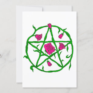 Convite pentagrama de rosas rosa