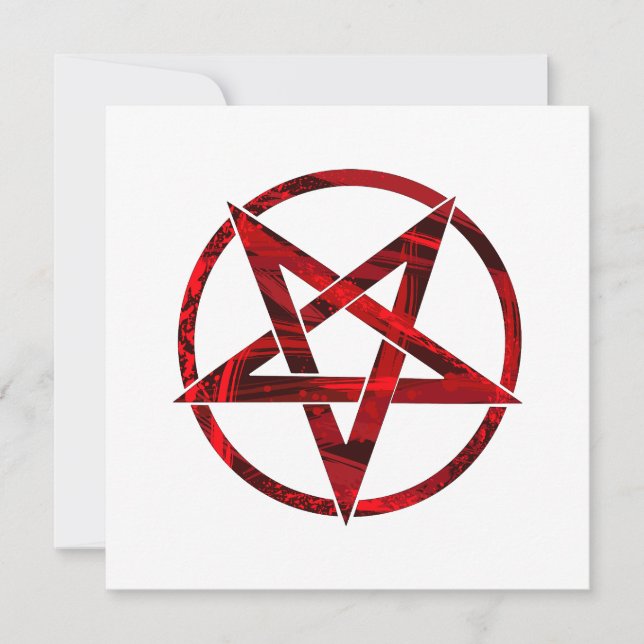 Convite Pentagrama do Diabo Vermelho (Frente)