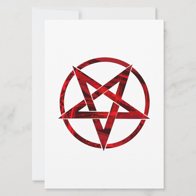 Convite Pentagrama do Diabo Vermelho (Frente)