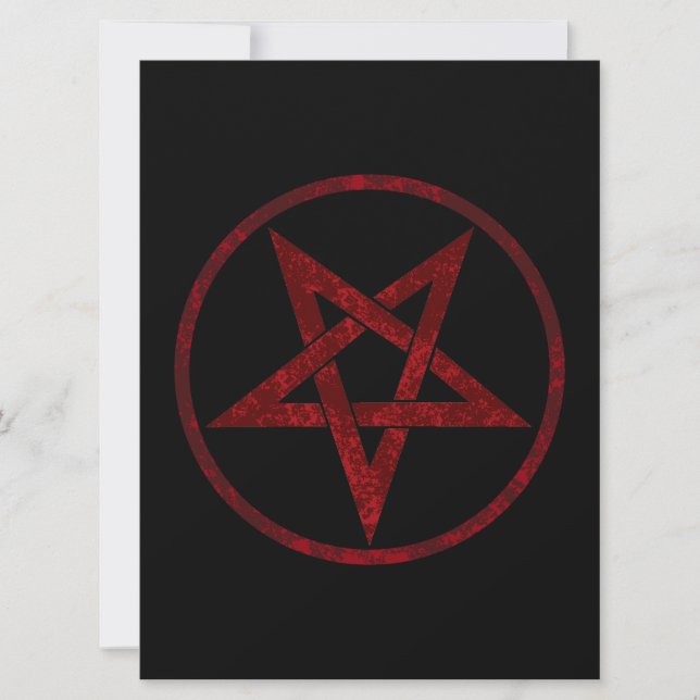 Convite Pentagrama do diabo vermelho (Frente)