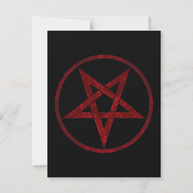 Convite Pentagrama do diabo vermelho (Frente)