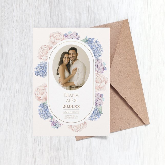 Convite Peônias de aquarela Floral Elegante (Criador carregado)