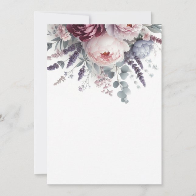 Convite Peônias e Lavandas (Frente)