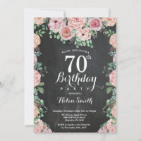 Peônias Rosa Floral Aniversário de 70 anos Quadro