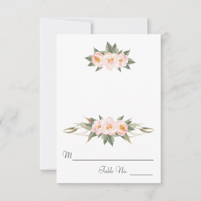 Convite Peônias Rosa Luxuriante Acompanhamento Floral (Frente)