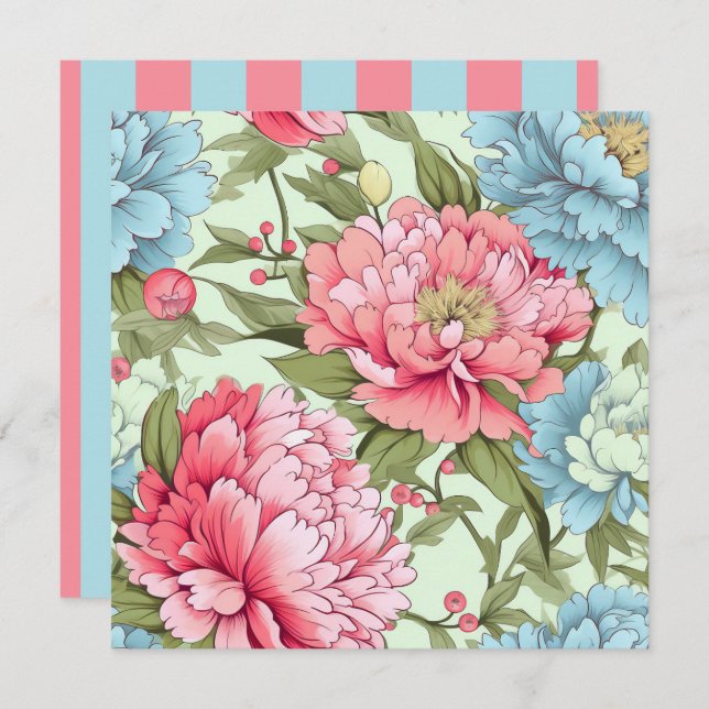 Convite Peônias Taiwanesas (Frente/Verso)