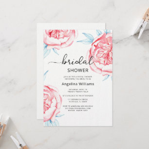 Convite Peonies Chá de panela