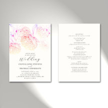 Peonies Sketch Elegante Floral Tudo em Um Casament