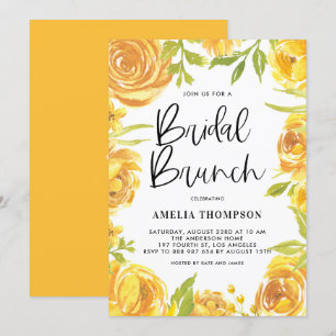 Convite Peony Amarelo e Rosa Floral Bridal Brunch