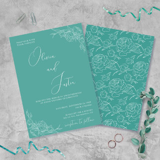 Convite Peony Elegance Wedding