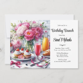 Convite Peony Floral Birthday Brunch