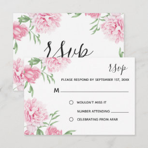 Convite Peony Floral Rosa Watercolor VP