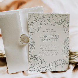 Convite Peony Garden | Primavera Verde Chá de panela Flora