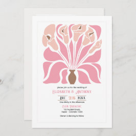 Convite Peony & Mocha Abstract Floral Boho Wedding