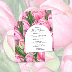 Convite Peony rosa greenery Floral Chá de panela