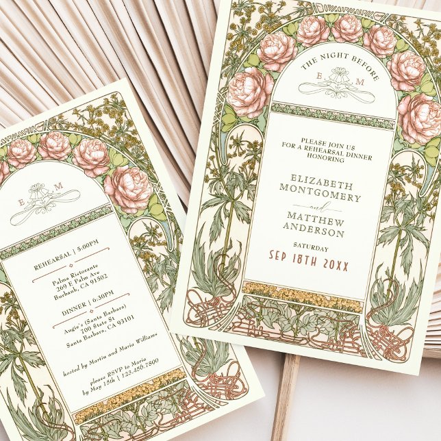 Convite Peony The Night Before Wedding Rehearsal (Criador carregado)