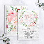 Convite Peony Wreath Rosa, cor-de-rosa, Tipografia Dourada<br><div class="desc">Mãos para baixo meu design favorito de todos os tempos até hoje, este maravilhoso convite de aniversário mostra as flores de aquarela mais bonitas que já vi - tão realistas que parecem fotos! Uma coroa de peões cor-de-rosa e astilbe, dahlias, bolas de allium, galhos de eucalipto e um delicado crisântemo...</div>
