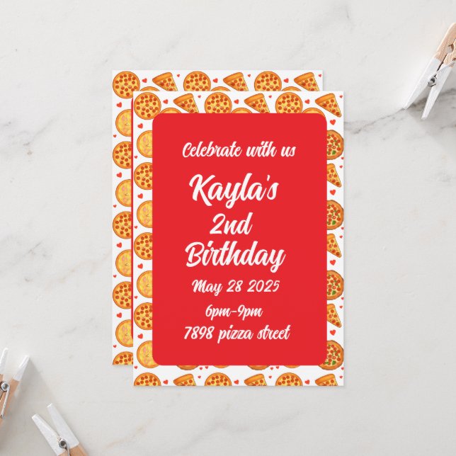 Convite Peperroni, Queijo E Margherita Pizza (Frente/Verso In Situ)