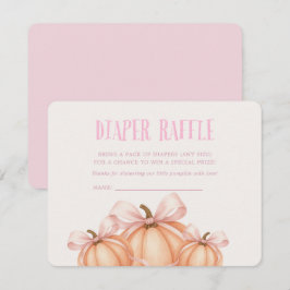 Convite Pequena abóbora, arco rosa, rifa fralda coquete