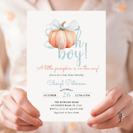 Convite Pequena abóbora no caminho do Chá de fraldas Arco 